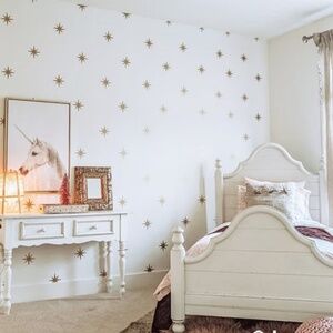 50 Silver metallic starburst vinyl decals